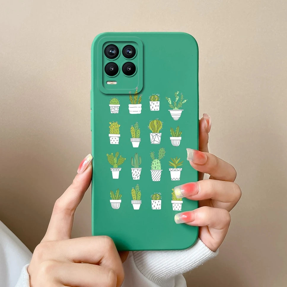 Cases For Realme 8 Pro 4G Shell Lovely Cartoon Astronaut Pattern Soft Liquid Silicone Phone Covers For Realme8 8Pro Fundas Coque