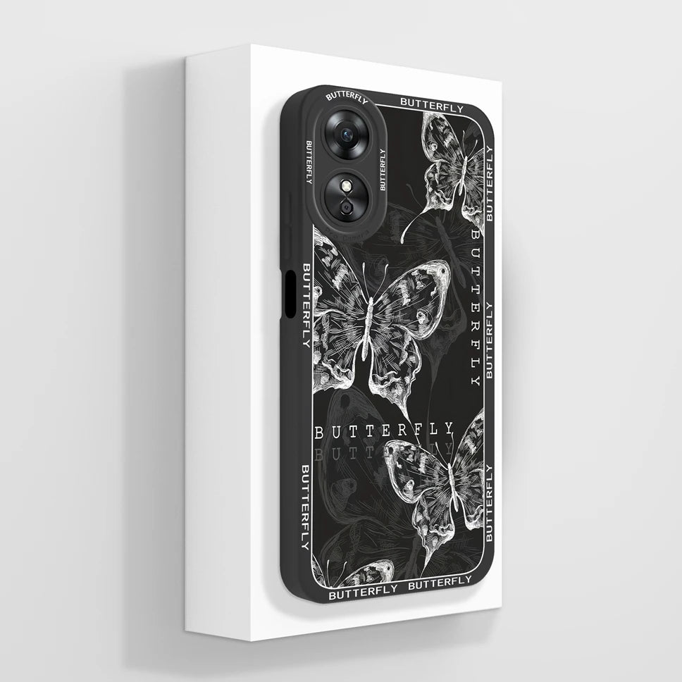 Phone Case For Oppo A17 A17K K 4G Pretty Flowers Smooth Liquid Silicone Back Cover For OppoA17K Oppo A 17 K Fundas Shell Coque