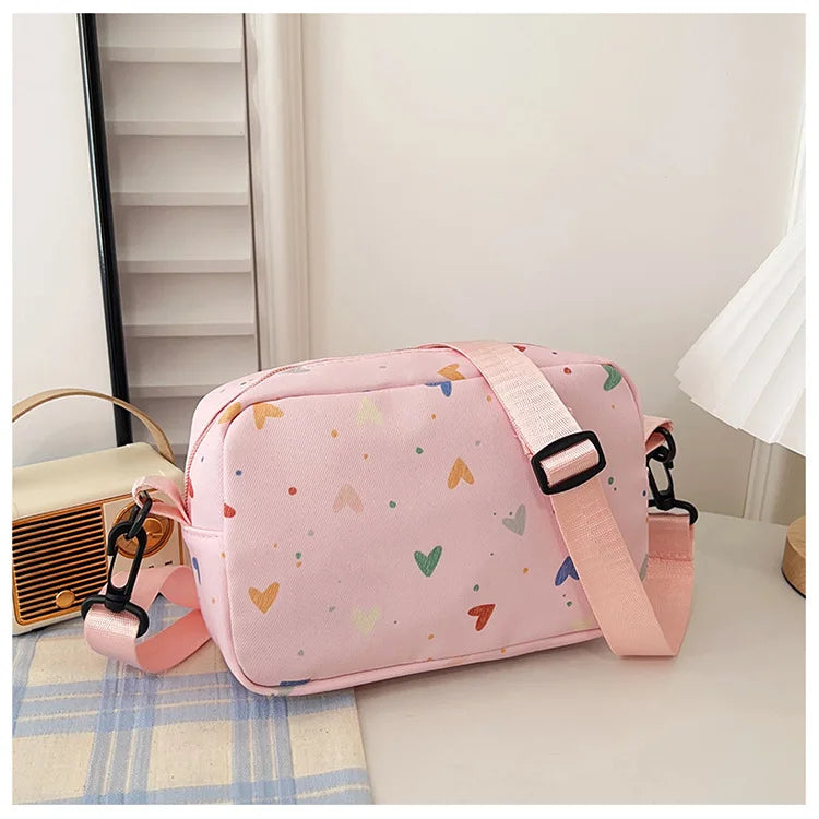 Embroidery Camera Shoulder Bag Design Nylon Small Messenger Bag Makeup Bag Women Butterfly Minimalist Solid Color Crossbody Bag