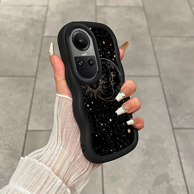Fashion sun moon stars Flexible Case For Reno10 With Anti-Fingerprint Features Suitable For OPPO A Reno X 91 77 79 3 11 54 38
