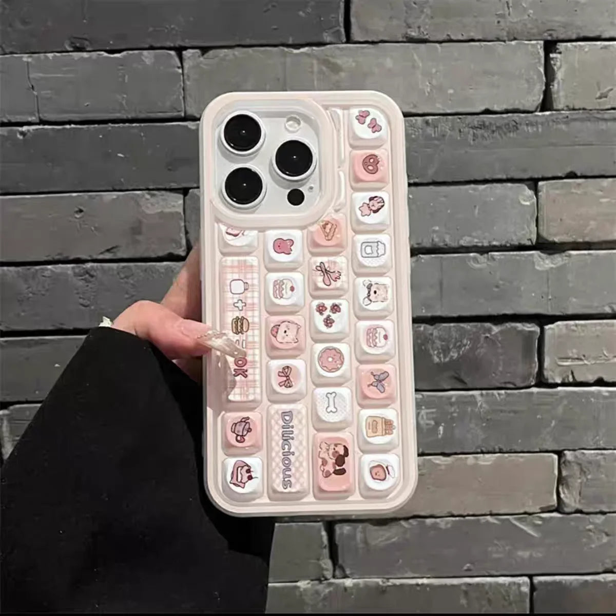 Sweet Lovely Kitten Puppy Case Compatible for IPhone 16 13 14 15 11 12 Pro Max 16 15 13 12 Pro 3D Keyboard Soft Cover