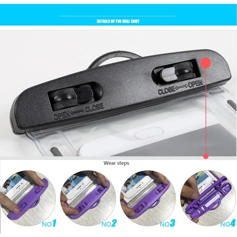 IP68 Universal Waterproof Phone Cases Bag For iPhone 16 15 14 13 12 11 Pro Max X Xiaomi Samsung S24 Ultra Swim Cover Accessories