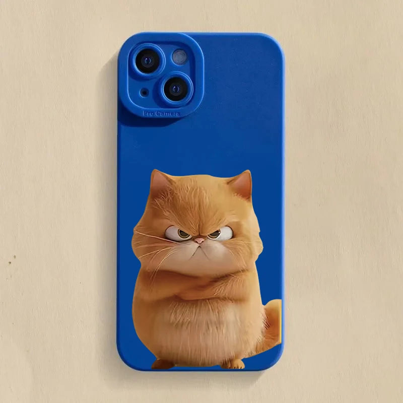 Funny Cool Cat Silicone Phone Case For iPhone 16 15 14 13 12 11 Pro Max 15 Pro XS XR X 7 8 16 Plus Shockproof Matte Soft Cover