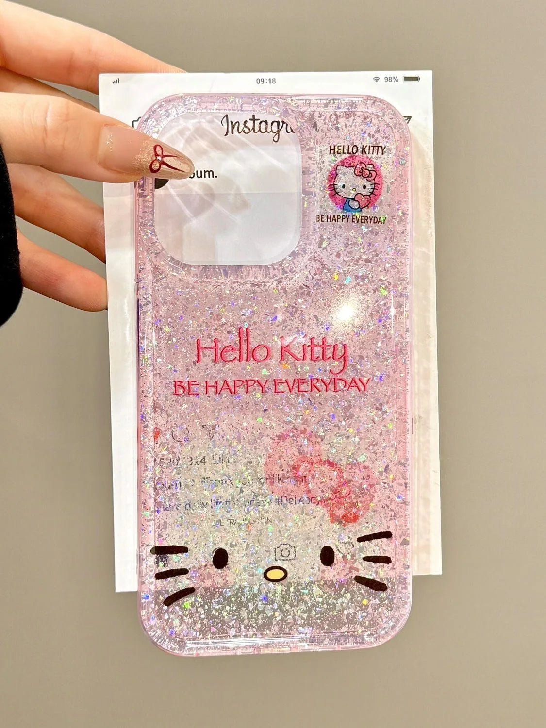 Luxury Glitter lovely Hello Kitty Clear Soft Case protection for iPhone 16 15 13 12 11 14 Pro Max XS XR 16 7 8 Plus X SE Coque